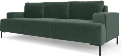 An Image of Frederik 3 Seater Sofa, Autumn Green Velvet