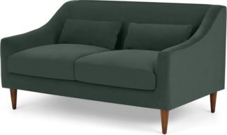 An Image of Herton 2 Seater Sofa, Autumn Green Velvet
