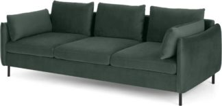 An Image of Vento 3 Seater Sofa, Autumn Green Velvet