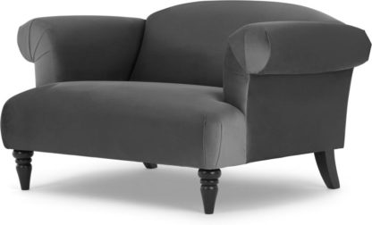 An Image of Claudia Loveseat, Pewter Grey Velvet