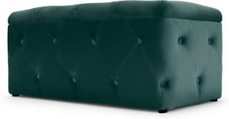 An Image of Hampton Rectangle Storage Pouffe, Seafoam Blue Velvet