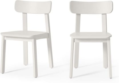 An Image of Asuna Set of 2 Dining Chairs, Ivory White