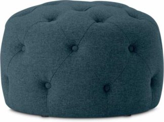 An Image of Hampton Small Round Pouffe, Orleans Blue