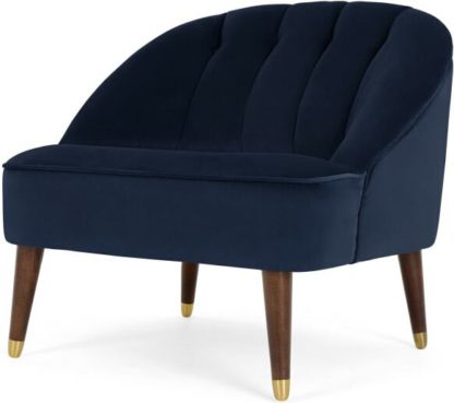 An Image of Margot Accent Armchair, Imperial Blue Velvet