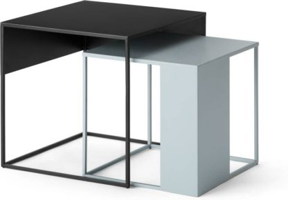 An Image of Emira Nesting Side Tables, Tonal Grey