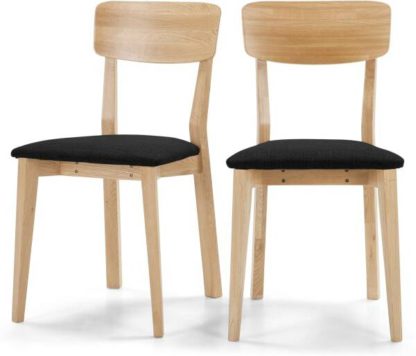An Image of Set of 2 Jenson Dining Chairs, Oak and Dark Grey