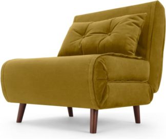 An Image of Haru Single Sofa Bed, Vintage Gold Velvet