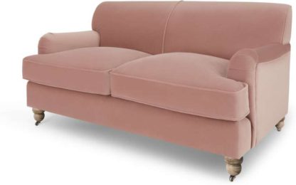 An Image of Orson 2 Seater Sofa, Vintage Pink Velvet