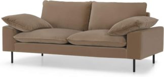 An Image of Fallyn Large 2 Seater Sofa, Mink Cotton Velvet
