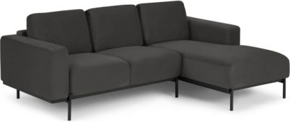 An Image of Jarrod Right Hand Facing Chaise End Corner Sofa, Plush Asphalt Velvet