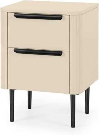 An Image of Ebro Bedside Table, Ivory White & Black