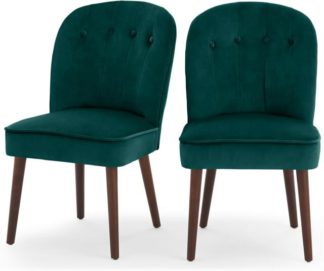 An Image of Set of 2 Margot Dining Chairs, Seafoam Blue and Dark Wood