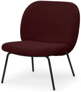 An Image of Safia Accent Chair, Rosewood Corduroy Velvet with Black Legs