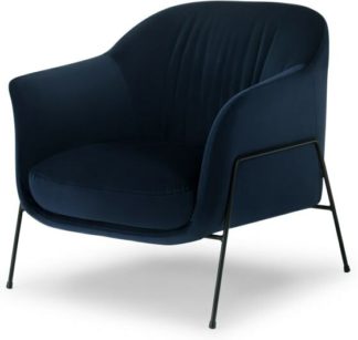 An Image of Lucie Accent Armchair, Archie Blue Velvet