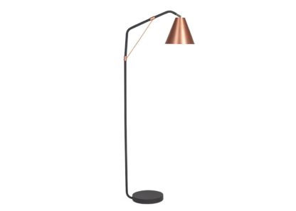 An Image of Heal's Hayden Floor Lamp Black Base Gunmetal Shade