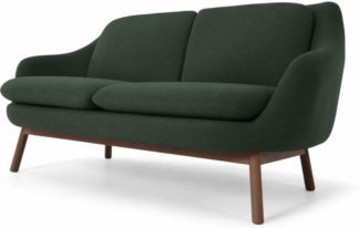 An Image of Oslo 2 Seater sofa, Woodland Green with Dark Stained Legs