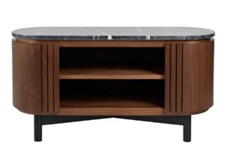 An Image of Heal's Remi AV Unit Walnut and Black Marble Small