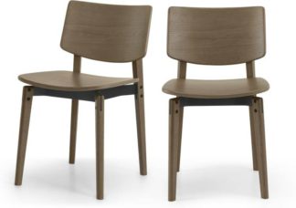 An Image of Mellor Set of 2 Dining Chairs, Dark Stained Oak & Textured Charcoal