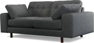 An Image of Content by Terence Conran Tobias, 2 Seater Sofa, Plush Shadow Grey Velvet, Dark Wood Leg