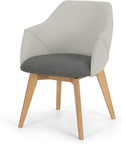 An Image of Lule Office Chair, Marl grey and Hail Grey and oak