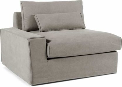 An Image of Trent Loose Cover Modular Left Hand Facing Sofa Arm, Washed Grey Cotton