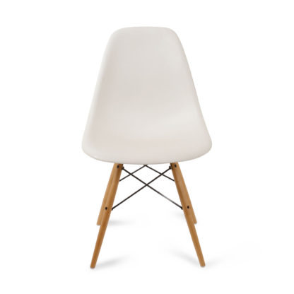 An Image of Vitra Eames DSW Chair New Height Ice Grey Dark Maple