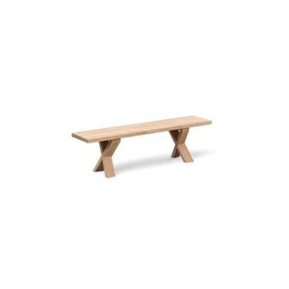 An Image of Heal's Oslo Bench 200x35cm White Oiled Oak Straight Edge Not Filled