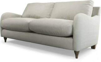 An Image of Custom MADE Sofia 2 Seater Sofa, Plush Silver Velvet with Light Wood Legs