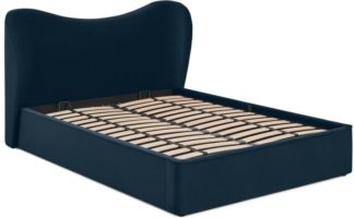 An Image of Kooper King Size Ottoman Bed, Sapphire Blue velvet