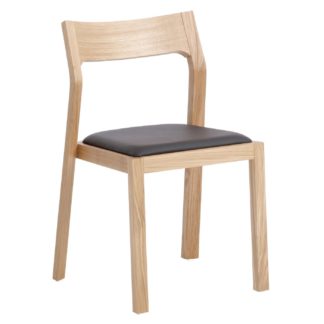 An Image of Case Profile Chair in Oak with Brown Leather