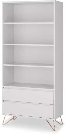 An Image of Elona Bookcase, Light Grey and Copper