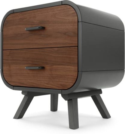 a9a6ce9e8a741f0592f77e63b749efc07a0194e23da09963600f02730d88caf6.jpg An Image of Fonteyn Bedside Table, Walnut & Grey