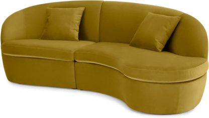 An Image of Reisa Right Hand Facing Chaise End Sofa, Vintage Gold Velvet