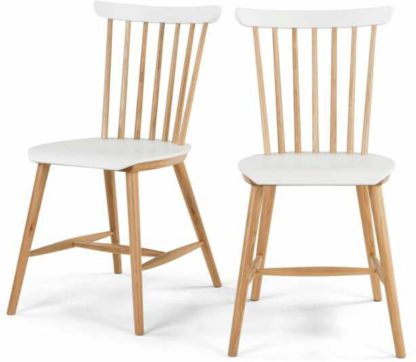 An Image of Set of 2 Deauville Dining Chairs, Oak and White