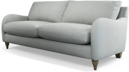 An Image of Custom MADE Sofia 3 Seater Sofa, Athena Dove Grey with Light Wood Leg