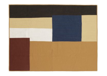 An Image of ferm LIVING Shay Patchwork Quilt Mustard 130 x 180cm
