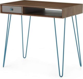 An Image of Dotty Desk, Dark Stain Oak & Grey