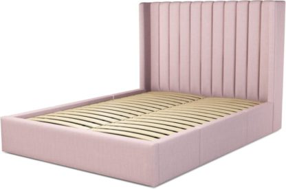 An Image of Custom MADE Cory King size Bed with Drawers, Tea Rose Pink Cotton