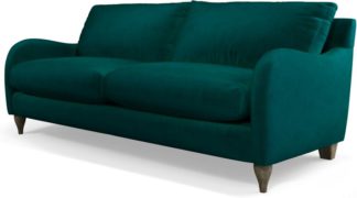 An Image of Custom MADE Sofia 3 Seater Sofa, Plush Mallard Velvet with Light Wood Leg