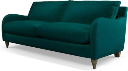b1fe3676d5047d7798dc058d51729148d5e07196ea1a2bfa63292ad1a0f255ca.jpg An Image of Custom MADE Sofia 3 Seater Sofa, Plush Mallard Velvet with Light Wood Leg