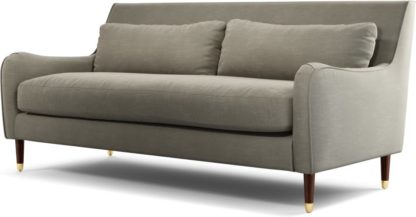 An Image of Content by Terence Conran Oksana 3 Seater Sofa, Athena Putty with Dark Wood Brass Leg