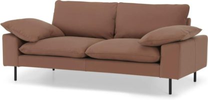 An Image of Fallyn Large 2 Seater Sofa, Nubuck Brown Leather