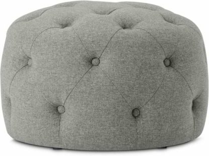 An Image of Hampton Small Round Pouffe, Mountain Grey