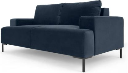 An Image of Frederik 2 Seater Sofa, Sapphire Blue Velvet