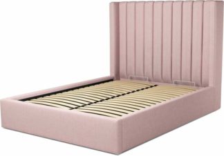 An Image of Custom MADE Cory Double size Bed with Ottoman, Tea Rose Pink Cotton