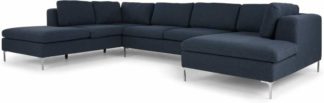 An Image of Monterosso Left Hand Facing Corner Sofa, Storm Blue