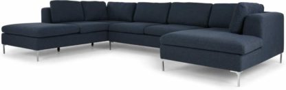 An Image of Monterosso Left Hand Facing Corner Sofa, Storm Blue