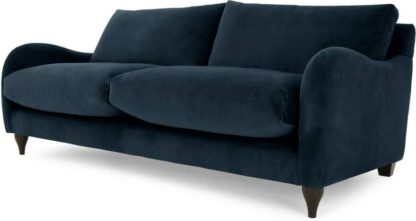 An Image of Sofia 3 Seater Sofa, Plush Indigo Velvet