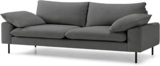 An Image of Fallyn 3 Seater Sofa, Stoned Slate Fabric