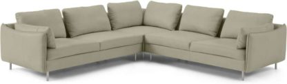 An Image of Vento 5 Seater Corner Sofa, Pale Putty Leather